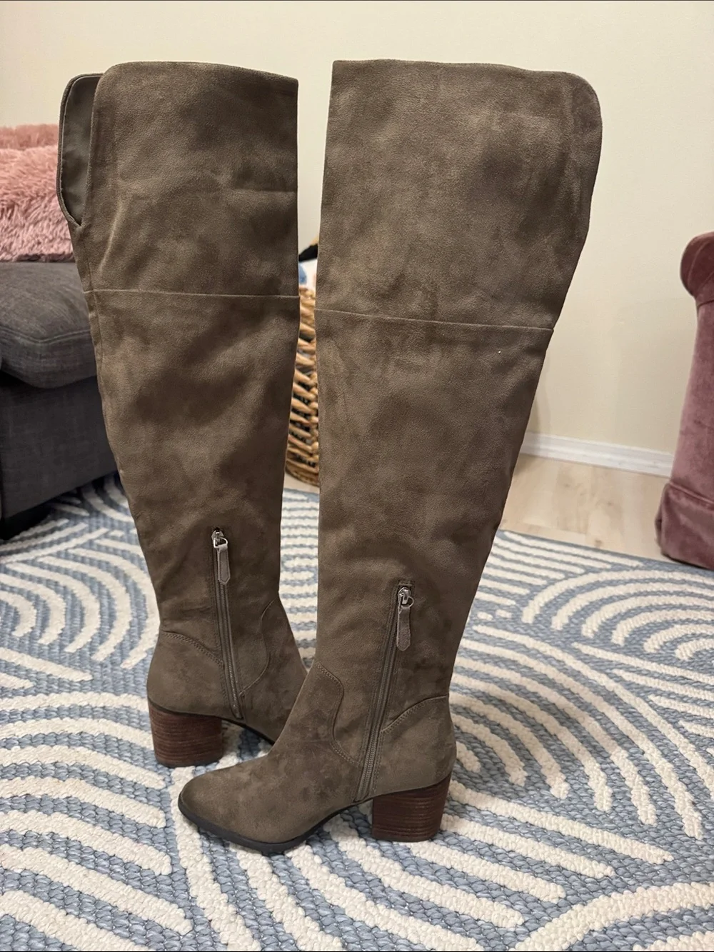 BP Luke Fab Taupe Over the Knee Boots Size 7M Unworn